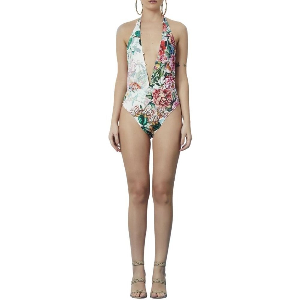 NWT Rococo Sand printed beaded one piece swimsuit